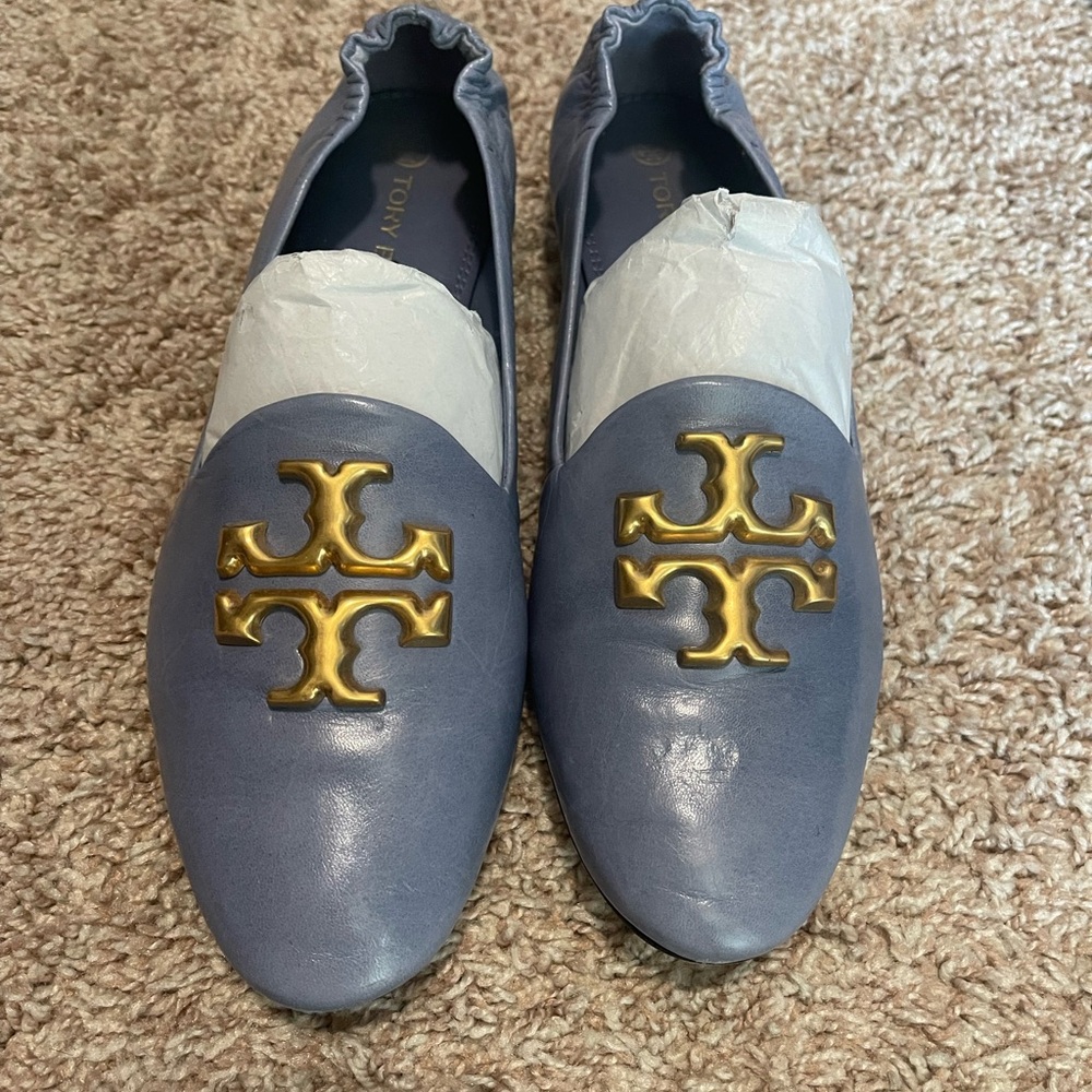 Tory Burch Blue Leather Loafers